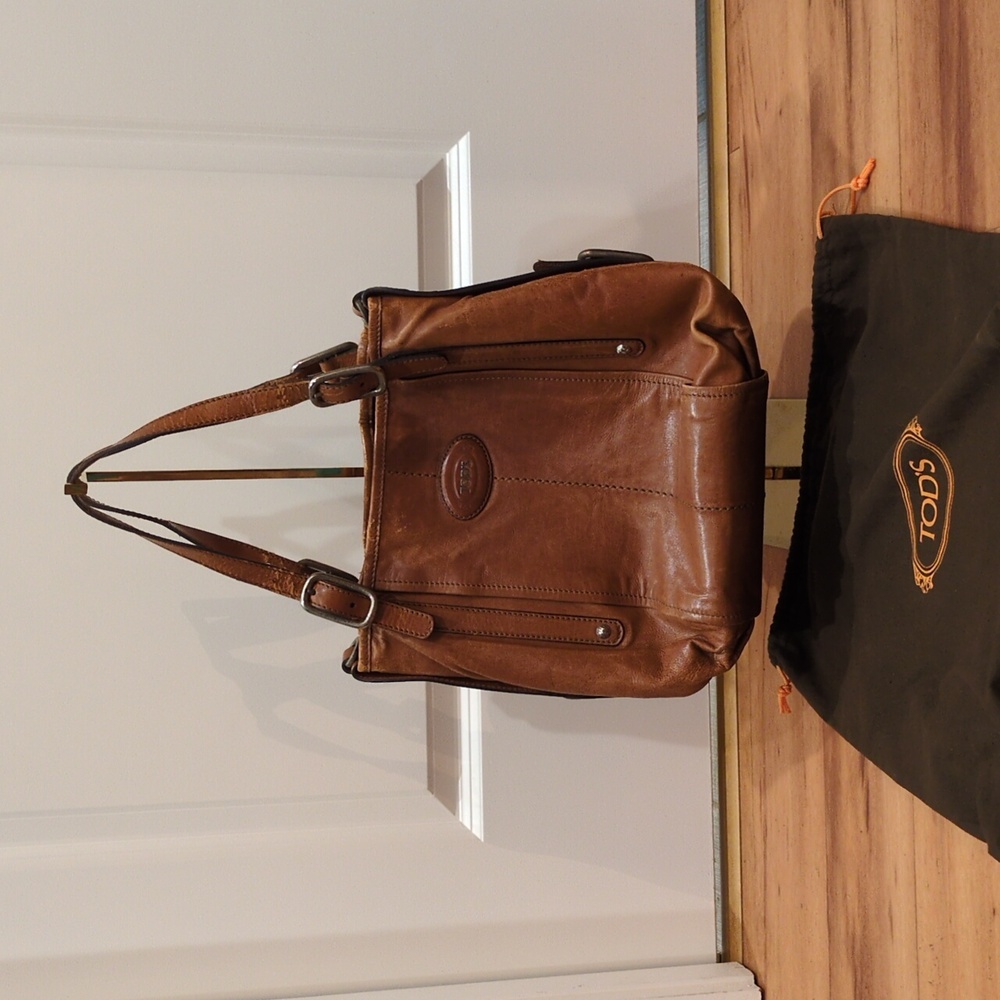 Tod's Vintage G-Line Bag Brown Leather Easy Sacca PROJECT Shoulder Purse Dustbag